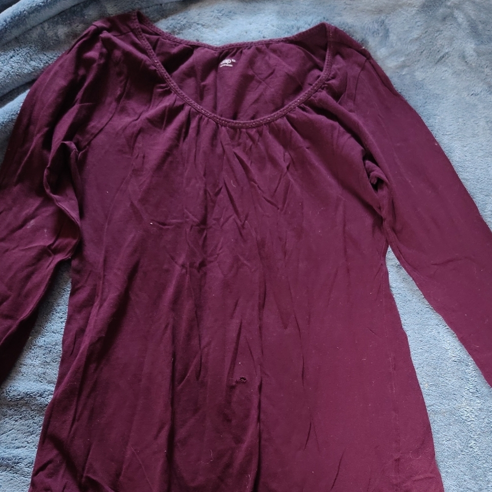 GAP Red Relaxed Blouse with Straight Sleeves